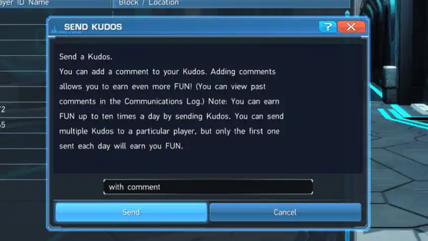 Send Kudos PSO2